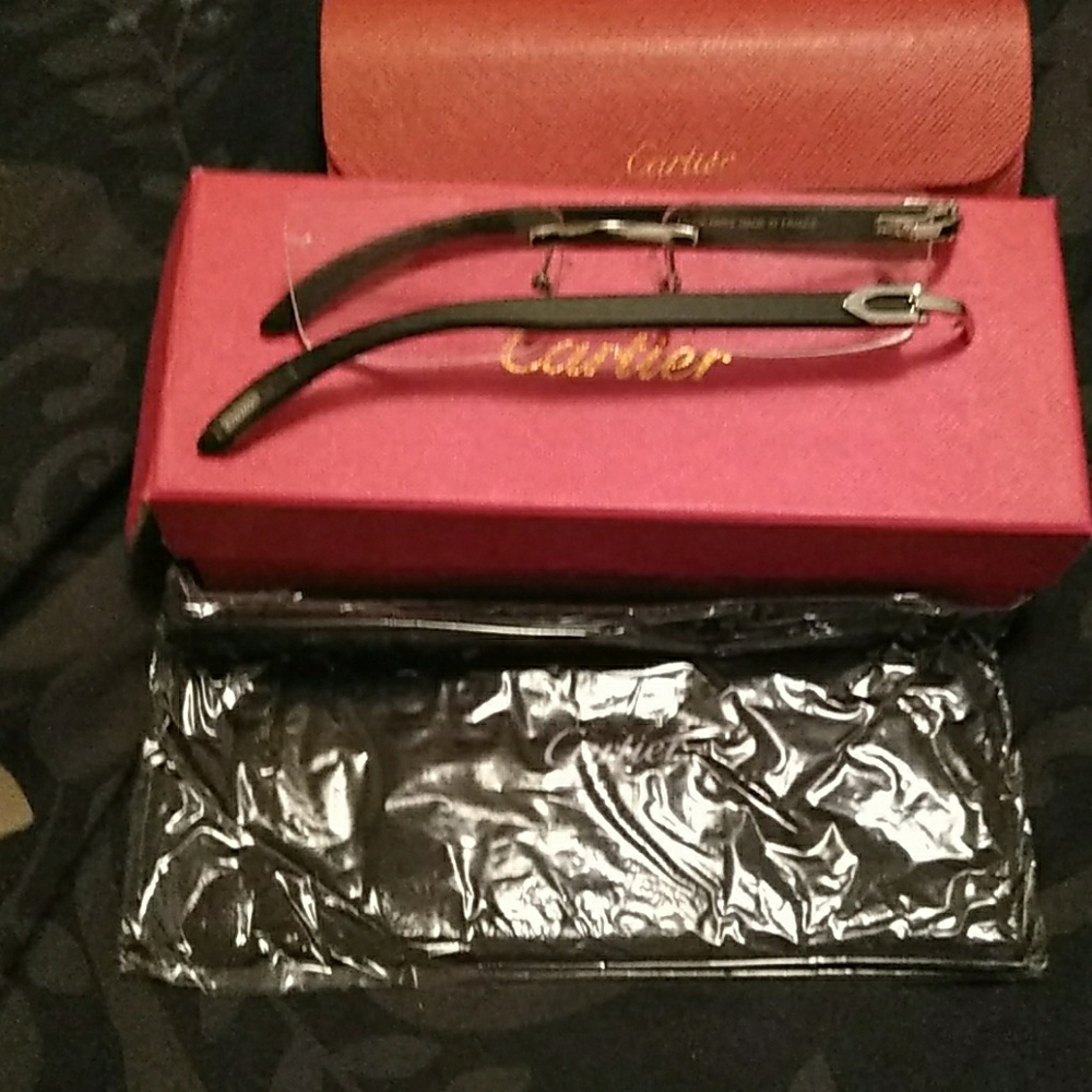 Cartier black buffalo horn glasses